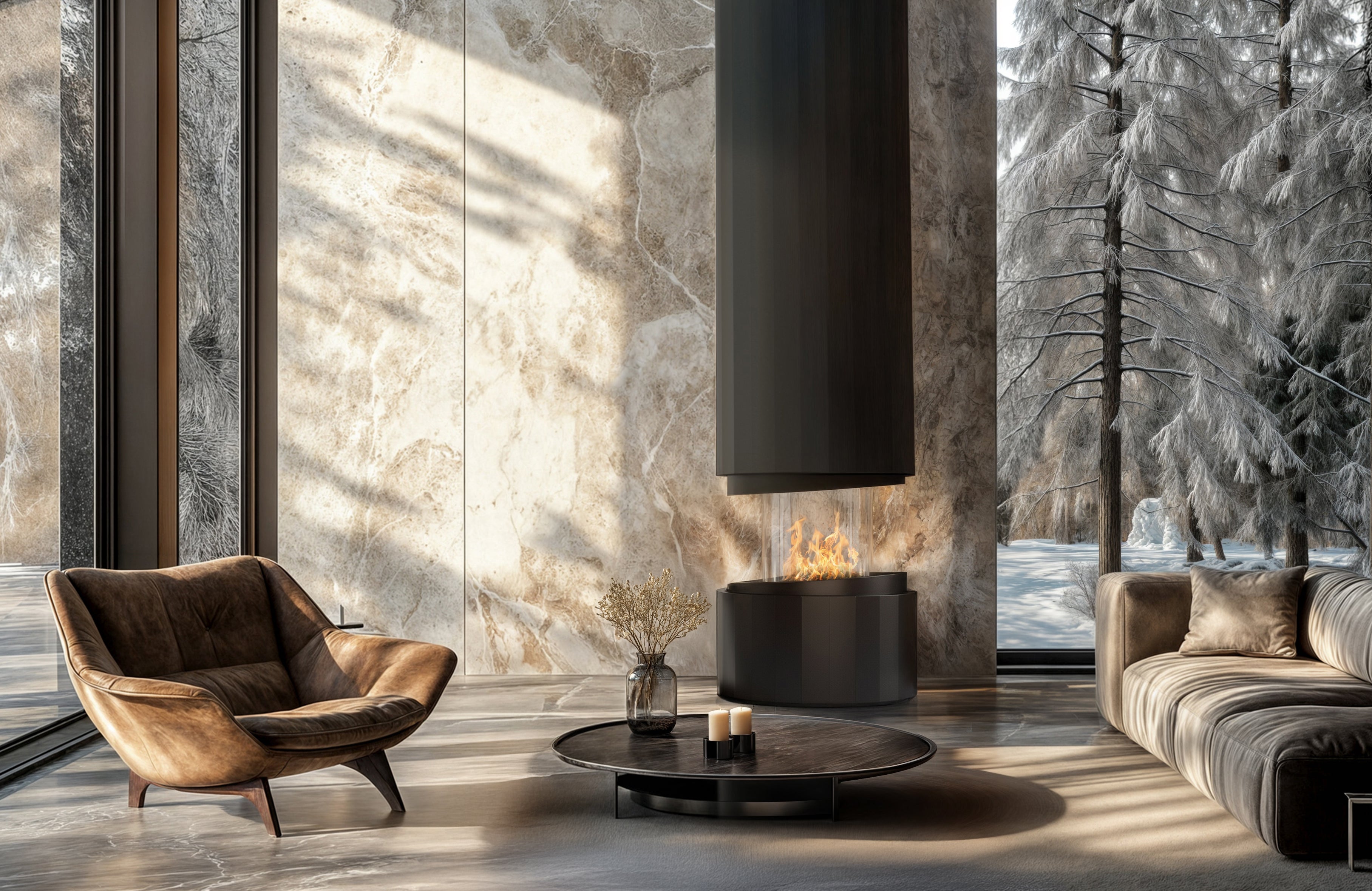 Planika Pilar – Freestanding Ethanol Fireplace | Tall Ventless